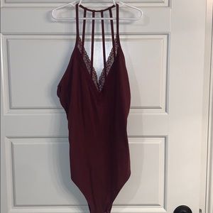 Maroon body suit